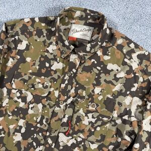 Duck Camp Wingshooting Hunting Shirt Mens Large Wetland Camouflage Nylon Stretch